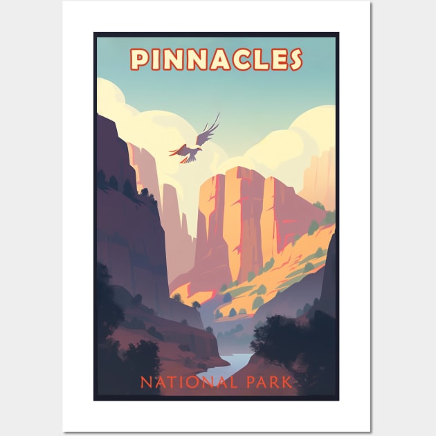 Pinnacles National Park Travel Poster Wall Art by GreenMary Design